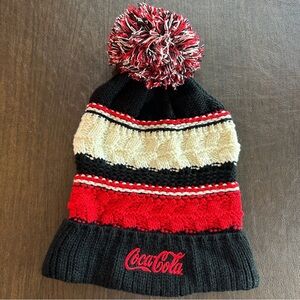 Coca Cola Pom-Pom Beanie - Black, Red, and Cream